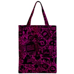 Pink And Black Logo Illustration Zipper Classic Tote Bag by danenraven