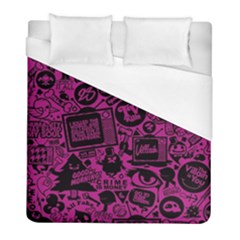 Pink And Black Logo Illustration Duvet Cover (full/ Double Size) by danenraven