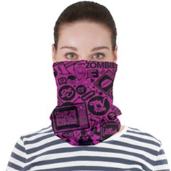 Pink And Black Logo Illustration Face Seamless Bandana (adult) by danenraven