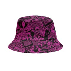 Pink And Black Logo Illustration Bucket Hat by danenraven