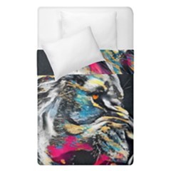 Angry Male Lion Roar Duvet Cover Double Side (single Size) by danenraven