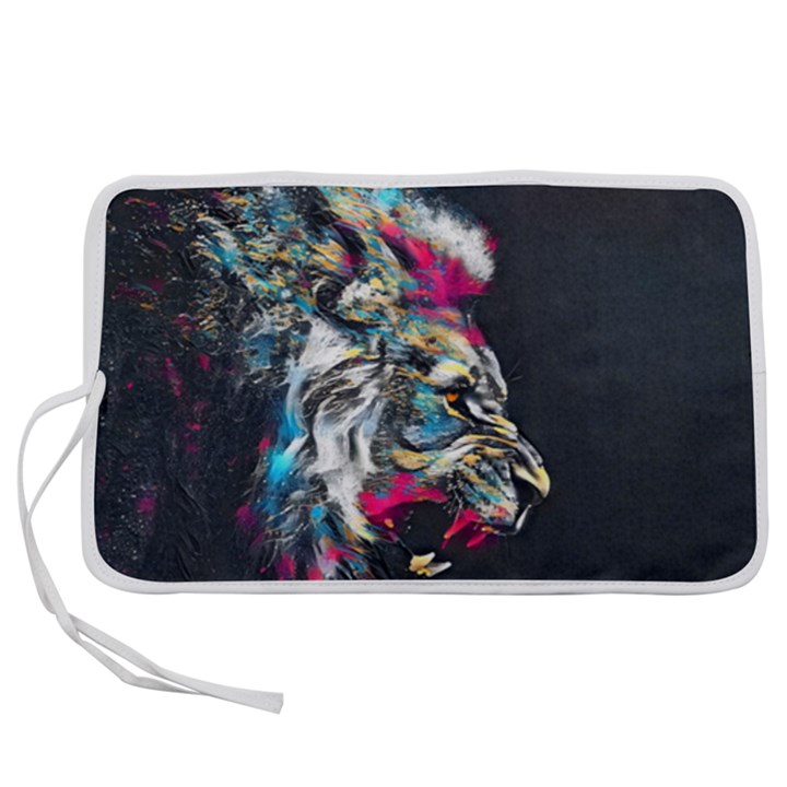 Angry Male Lion Roar Pen Storage Case (L)