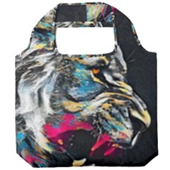 Angry Male Lion Roar Foldable Grocery Recycle Bag by danenraven