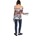 Multicolored Floral Digital Wallpaper Abstract Flowers Heart Free Download Off Shoulder Long Sleeve Top View2