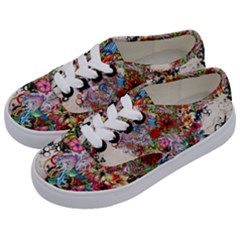 Multicolored Floral Digital Wallpaper Abstract Flowers Heart Free Download Kids  Classic Low Top Sneakers by danenraven