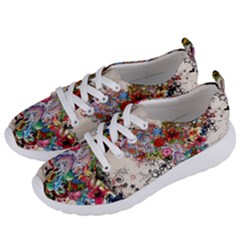 Multicolored Floral Digital Wallpaper Abstract Flowers Heart Free Download Women s Lightweight Sports Shoes by danenraven