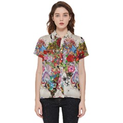 Multicolored Floral Digital Wallpaper Abstract Flowers Heart Free Download Short Sleeve Pocket Shirt by danenraven