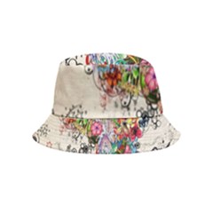 Multicolored Floral Digital Wallpaper Abstract Flowers Heart Free Download Inside Out Bucket Hat (kids) by danenraven