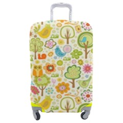 Nature Doodle Art Trees Birds Owl Children Pattern Multi Colored Luggage Cover (medium) by danenraven