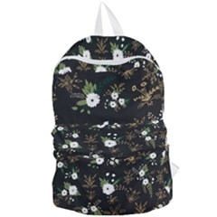 Black And White Floral Textile Digital Art Abstract Pattern Foldable Lightweight Backpack by danenraven