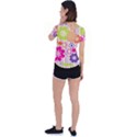 Multicolored Floral Wallpaper Pattern Background Texture Surface Back Circle Cutout Sports Tee View2