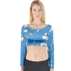 Ice Cream Bubbles Texture Long Sleeve Crop Top by dflcprintsclothing