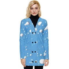 Ice Cream Bubbles Texture Button Up Hooded Coat 