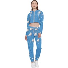 Ice Cream Bubbles Texture Cropped Zip Up Lounge Set