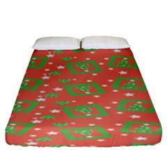 Christmas Textur Fitted Sheet (king Size) by artworkshop