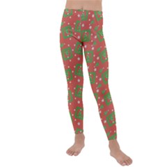 Christmas Textur Kids  Lightweight Velour Leggings by artworkshop