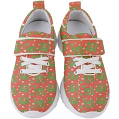 Christmas Textur Kids  Velcro Strap Shoes by artworkshop