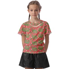 Christmas Textur Kids  Front Cut Tee