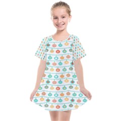 Christmas Textur Kids  Smock Dress by artworkshop