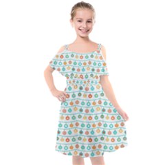 Christmas Textur Kids  Cut Out Shoulders Chiffon Dress by artworkshop