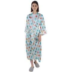 Christmas Textur Maxi Satin Kimono by artworkshop