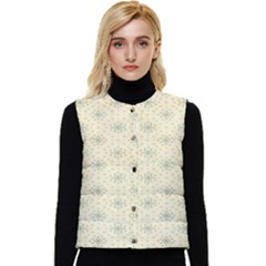 Christmas Textur 03 Women s Short Button Up Puffer Vest by artworkshop