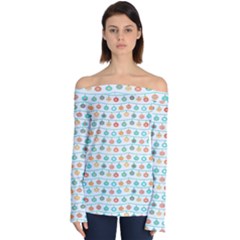 Christmas Textur 02 Off Shoulder Long Sleeve Top by artworkshop