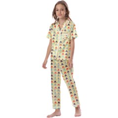 Christmas Textur 05 Kids  Satin Short Sleeve Pajamas Set by artworkshop