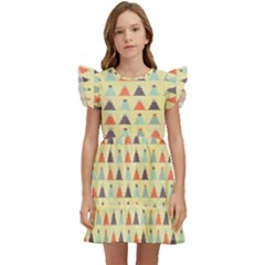 Christmas Textur 05 Kids  Winged Sleeve Dress