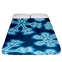 Snowflakes And Star Patterns Blue Frost Fitted Sheet (King Size) View1