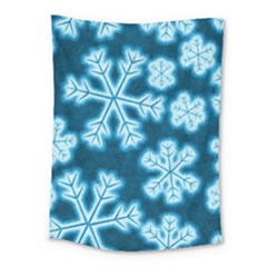 Snowflakes And Star Patterns Blue Frost Medium Tapestry by artworkshop