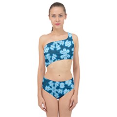 Snowflakes And Star Patterns Blue Frost Spliced Up Two Piece Swimsuit by artworkshop