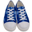 Snowflakes And Star Patterns Blue Snow Women s Low Top Canvas Sneakers View1