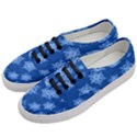 Snowflakes And Star Patterns Blue Snow Women s Classic Low Top Sneakers View2