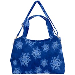 Snowflakes And Star Patterns Blue Snow Double Compartment Shoulder Bag by artworkshop