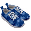 Snowflakes And Star Patterns Blue Snow Kids Athletic Shoes View3