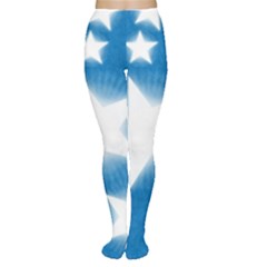 Snowflakes And Star Patterns Blue Stars Tights by artworkshop