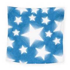 Snowflakes And Star Patterns Blue Stars Square Tapestry (large) by artworkshop