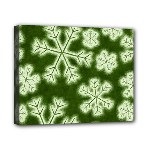 Snowflakes And Star Patterns Green Frost Canvas 10  X 8  (stretched) by artworkshop