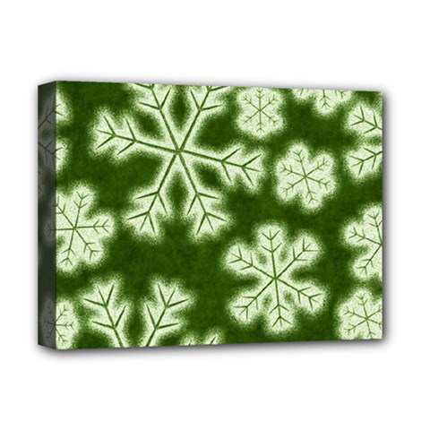 Snowflakes And Star Patterns Green Frost Deluxe Canvas 16  X 12  (stretched)  by artworkshop