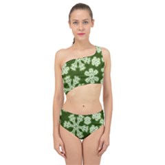 Snowflakes And Star Patterns Green Frost Spliced Up Two Piece Swimsuit by artworkshop