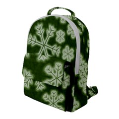 Snowflakes And Star Patterns Green Frost Flap Pocket Backpack (large) by artworkshop