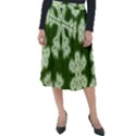 Snowflakes And Star Patterns Green Frost Classic Velour Midi Skirt  View1