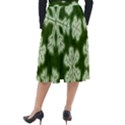 Snowflakes And Star Patterns Green Frost Classic Velour Midi Skirt  View2