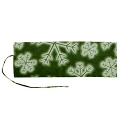 Snowflakes And Star Patterns Green Frost Roll Up Canvas Pencil Holder (m) by artworkshop