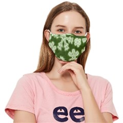 Snowflakes And Star Patterns Green Frost Fitted Cloth Face Mask (adult) by artworkshop