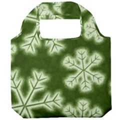 Snowflakes And Star Patterns Green Frost Foldable Grocery Recycle Bag by artworkshop