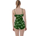 Snowflakes And Star Patterns Green Snow Boyleg Tankini Set  View2