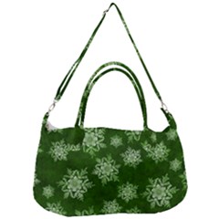 Snowflakes And Star Patterns Green Snow Removal Strap Handbag by artworkshop