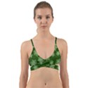 Snowflakes And Star Patterns Green Snow Wrap Around Bikini Top View1